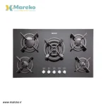اجاق گاز پنج شعله‌ مدل G-5904 استیل البرز/شیشه ای
