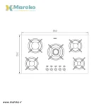اجاق گاز پنج شعله‌ مدل G-5904 استیل البرز/شیشه ای - Image 3