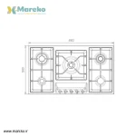 اجاق گاز صفحه ای استیل البرز مدل S-5910 ایتالیایی - Image 3