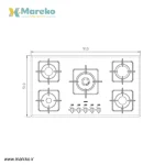 اجاق گاز پنج شعله‌ مدل G-5910 استیل البرز - شیشه ای - Image 3