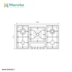 اجاق گاز صفحه ای استیل البرز مدل S-5960 - Image 3