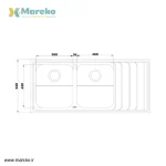 سینک ظرفشویی استیل البرز مدل 734 توکار - Image 3
